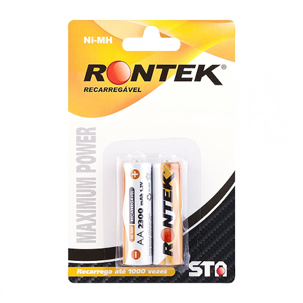 Bateria Recarregável - 1,2v - 2300Mah - NIMH AA - Rontek