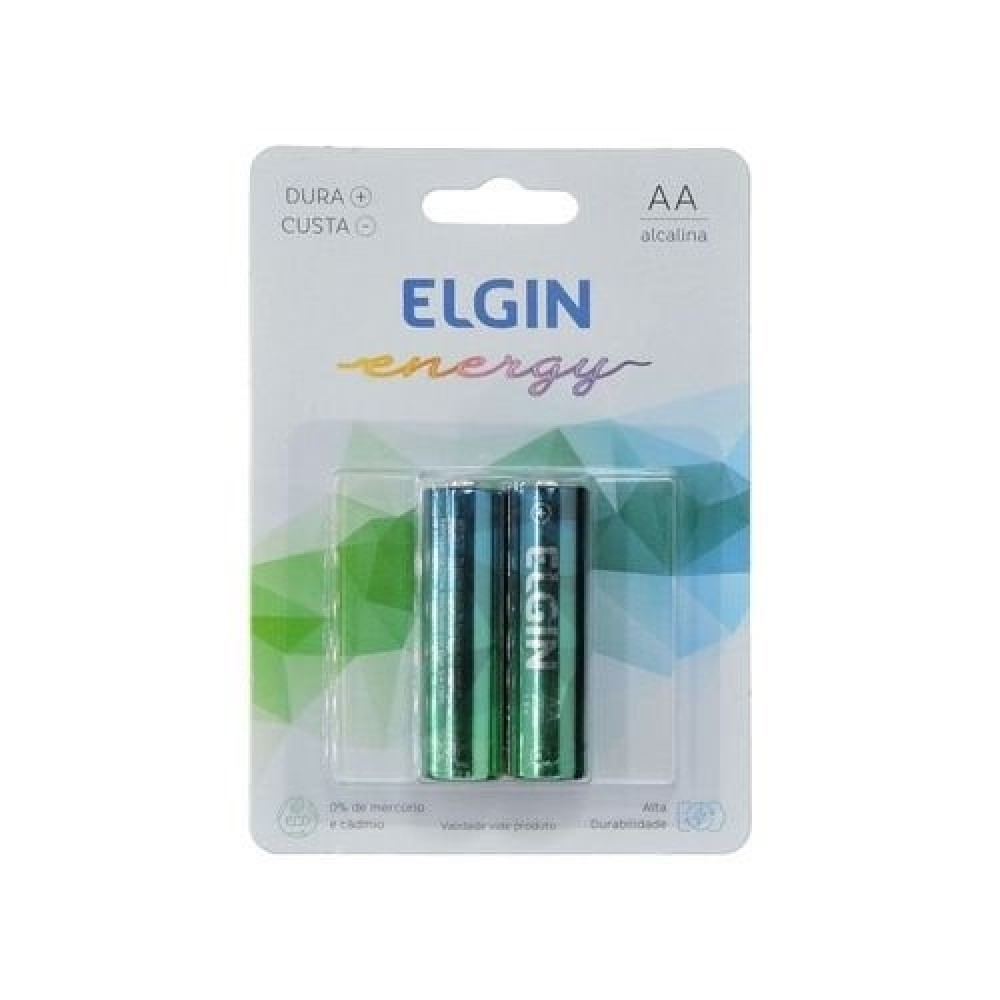 Pilha Alcalina AA-BLISTER c/2 Elgin 