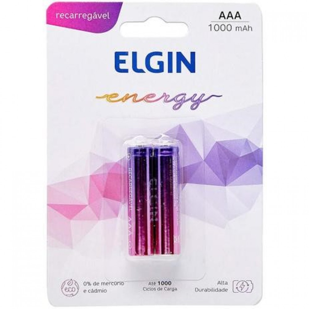 Pilha Recarreg. 1,2V 900MAH  AAA Elgin