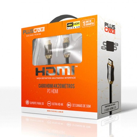 Cabo HDMI 2.0 20 metros 4K PC-HDMI200H Plus Cable