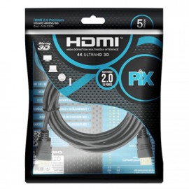 Cabo HDMI Gold 2.0 4k Ultra HD 5 metros PIX 