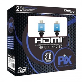 Cabo HDMI Plus 2.0 4k com filtro 20 metros PIX