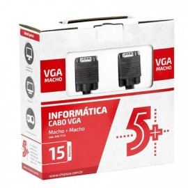 Cabo Monitor SVGA HD 15 m/m c/filtro 15 metros 5+