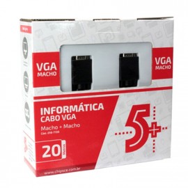 Cabo Monitor SVGA HD 15 m/m c/filtro 20 metros 5+