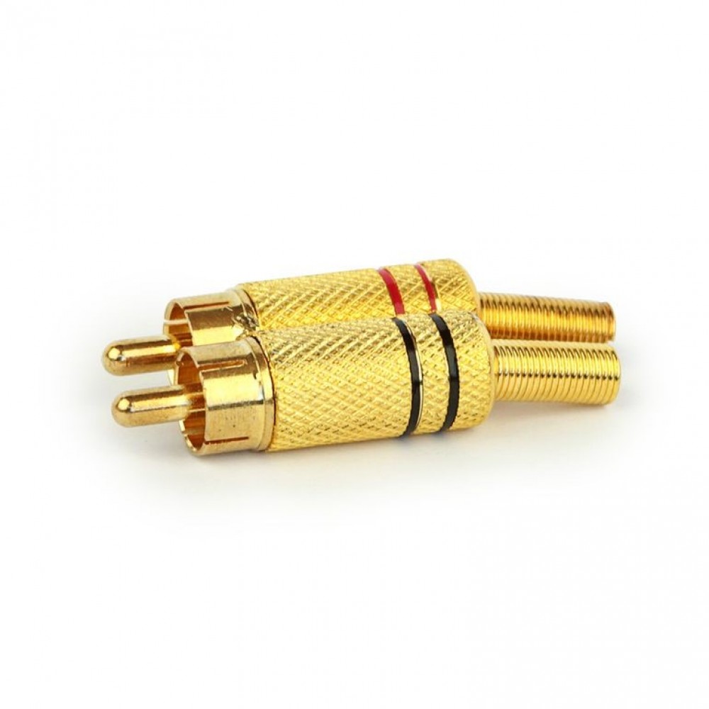 Plug RCA 6MM dourado PT+VM TBLACK 