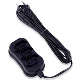 Extensão elétrica. 3 tomadas Tripolar 10a 5m pt 