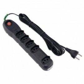 Filtro Linha 5 tomadas Biv.127/220v 1,5m Preta 