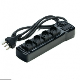 Filtro linha 4 tomadas Biv 1,2m  metal pt 