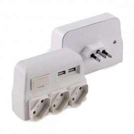 Protetor Elétrico 3T 2P+T c/Carreg.USB 