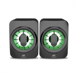 Caixa de som 2.0 6W LED SP-L50BK PT C3TECH 