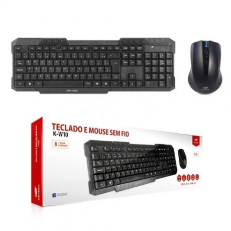 Kit Teclado+ Mouse S/Fio K-W10BK C3TECH