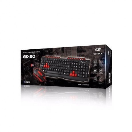 Kit Teclado + Mouse GK-20BK GAMING USB C