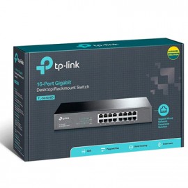 Switch 16 Portas TP-Link Gigabit 10/100/1000 Mbps Rack/Desk - TL-SG1016D 