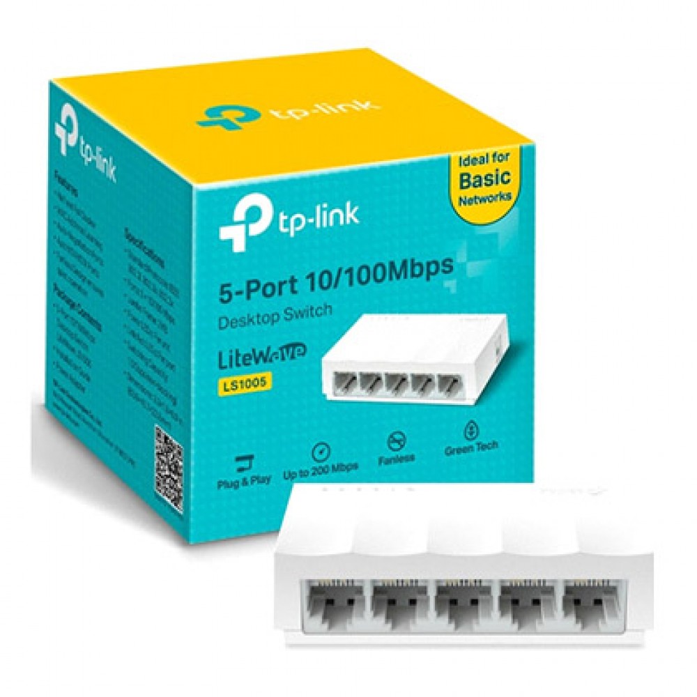 Switch de Mesa (LS1005) 5 portas TP Link 10/100 Mbps