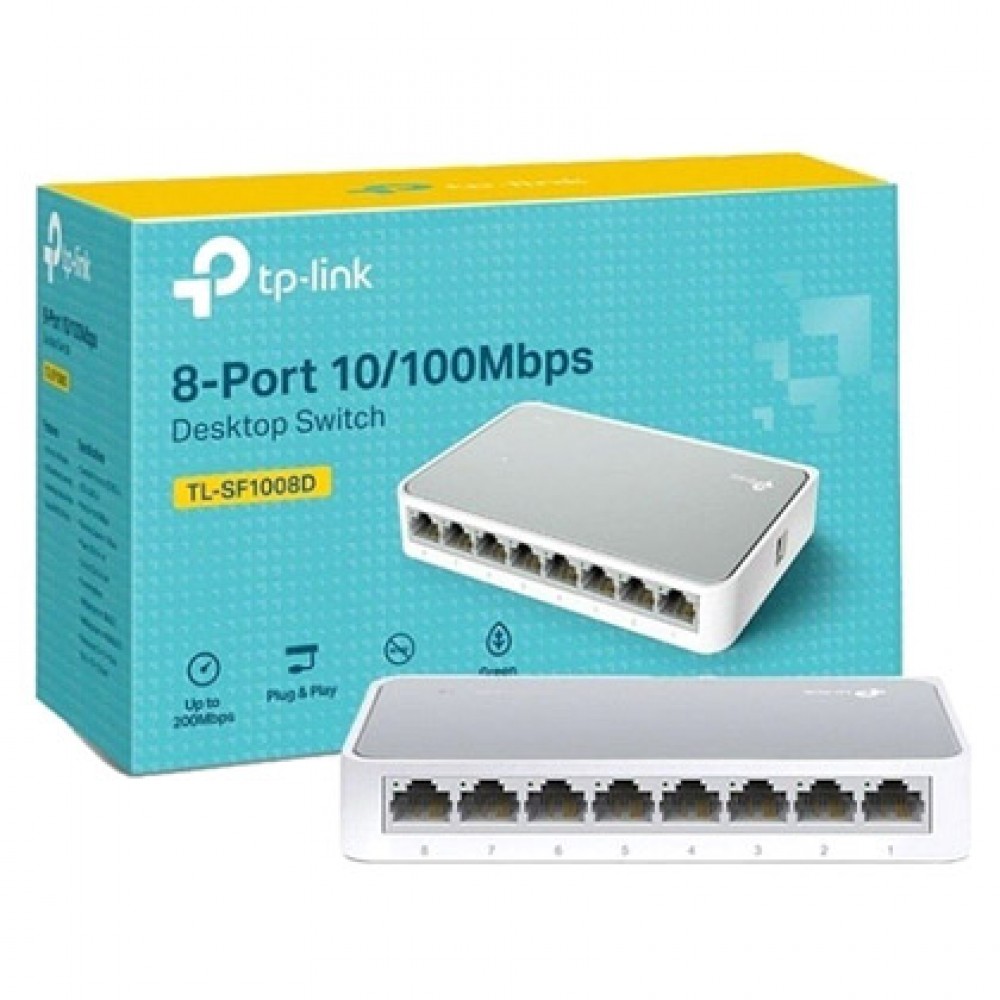 Switch de Mesa (LS1008) com 8 portas TP-Link 10/100Mbps