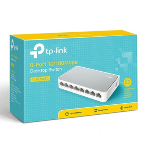 Switch de Mesa (LS1008) com 8 portas TP-Link 10/100Mbps