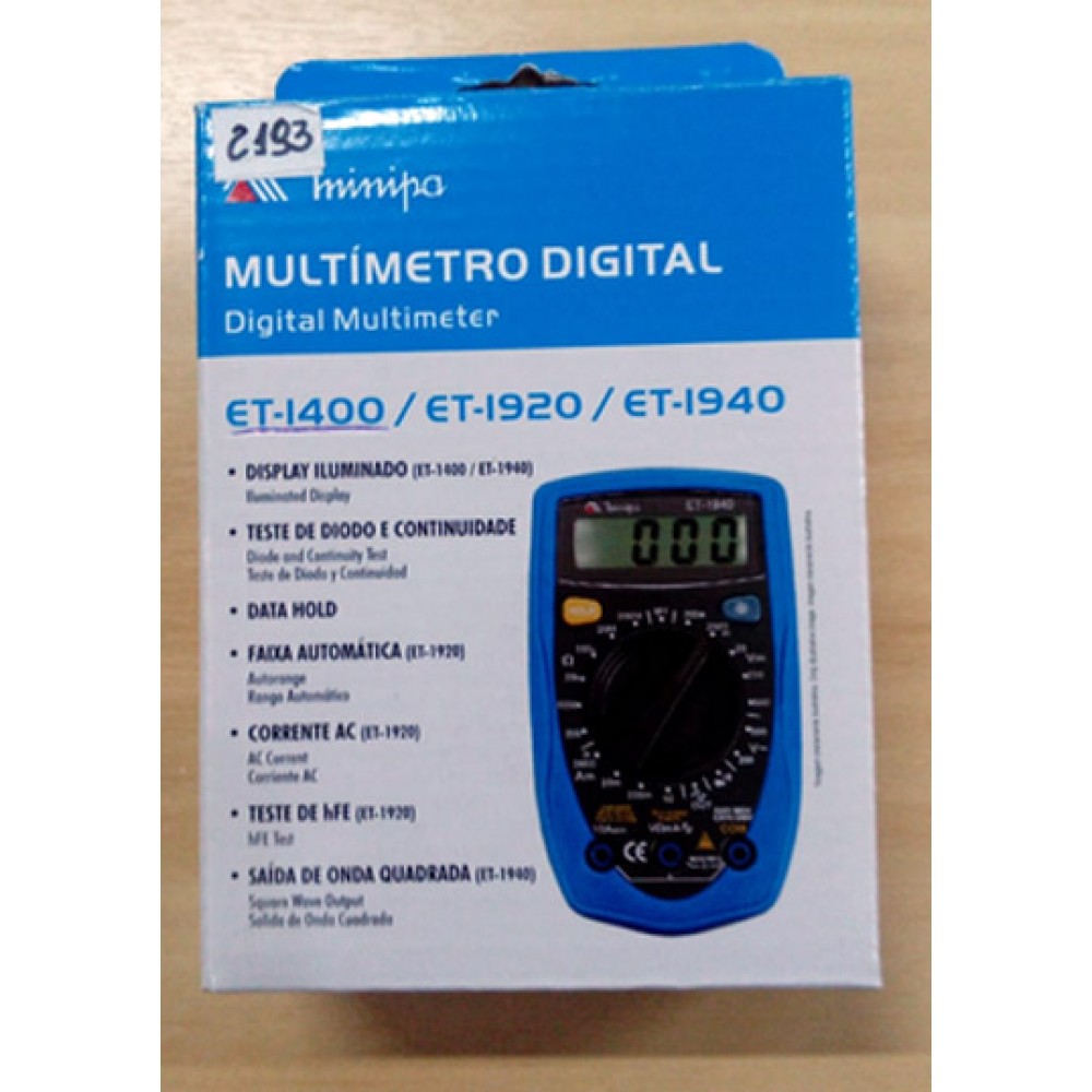 Multímetro Digital LCD - DE 2000 - Minipa - ET