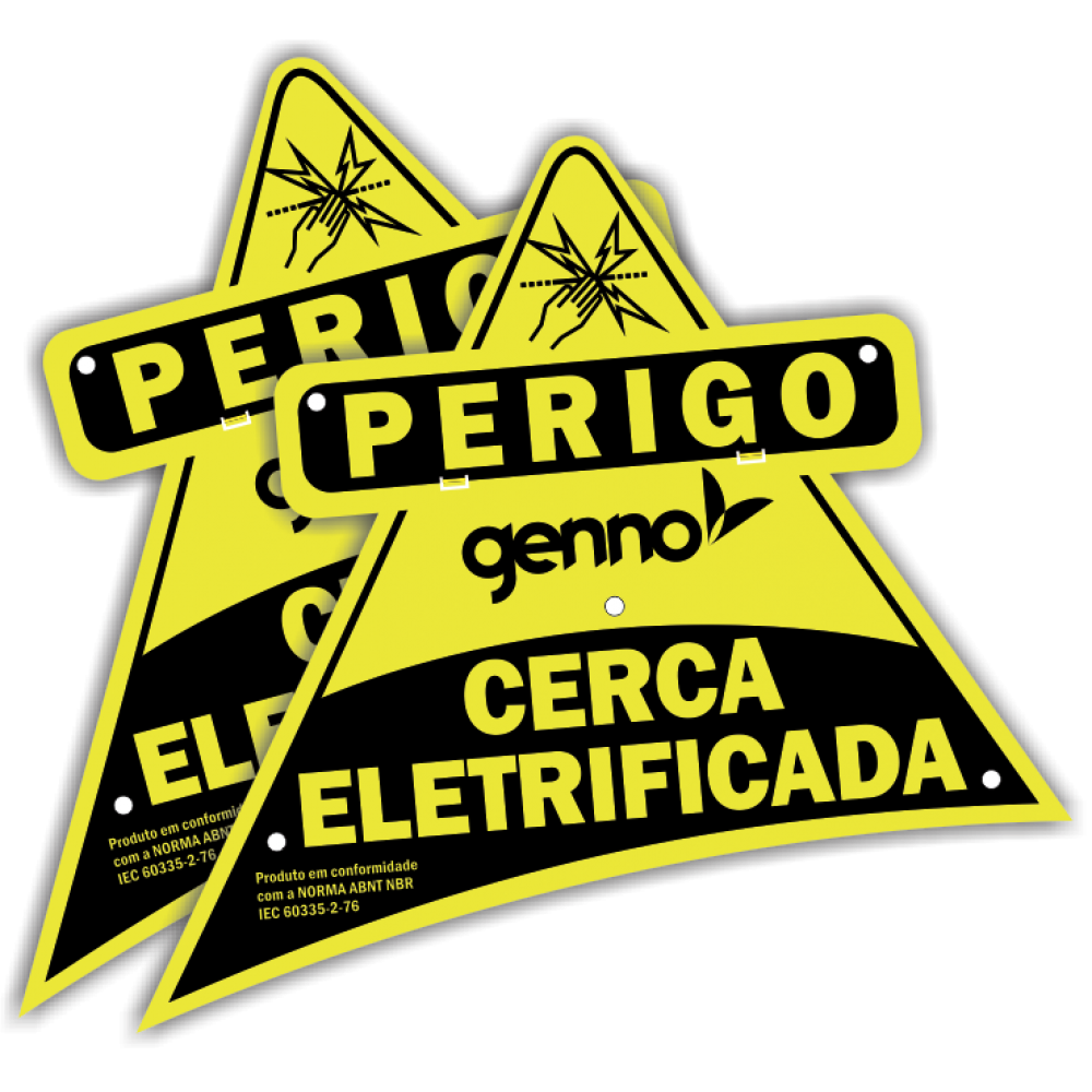 Placa de Advertência - Cerca Elétrica - Genno