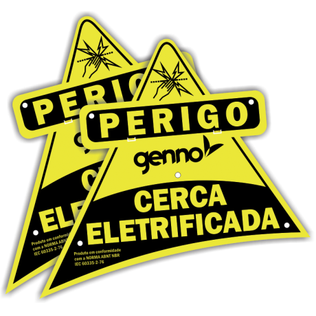 Placa de Advertência - Cerca Elétrica - Genno