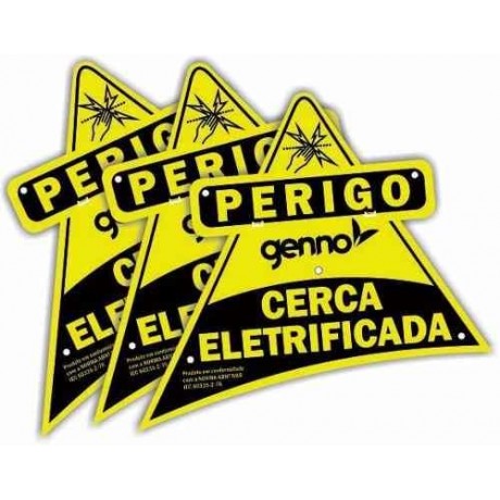 Placa de Advertência - Cerca Elétrica - Genno