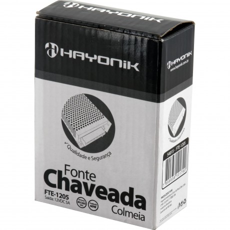 Fonte CFTV Colmeia 12vdc 5,0 A Bivolt - Hayonik
