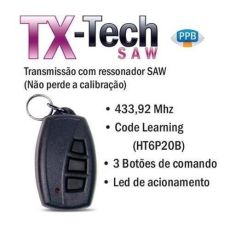 Controle Remoto Tech SAW 433 Pt - Genno