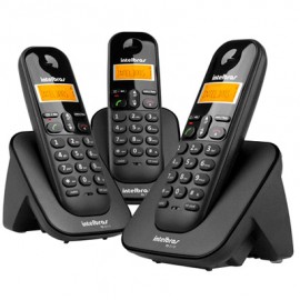 Aparelho Telefônico Sem Fio +2 Ramais TS 3113 PT- Intelbras