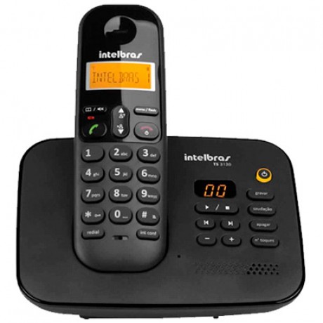 Aparelho Telefônico Sem Fio Digital com Secretária Eletrônica TS 3130 PT- Intelbras
